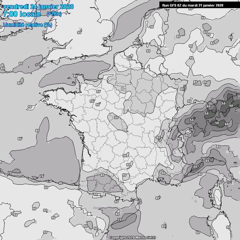 Modele GFS - Carte prvisions 