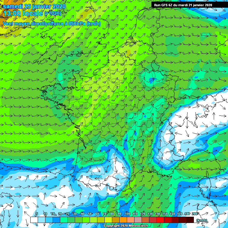 Modele GFS - Carte prvisions 