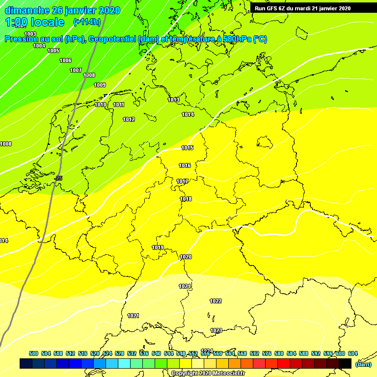 Modele GFS - Carte prvisions 