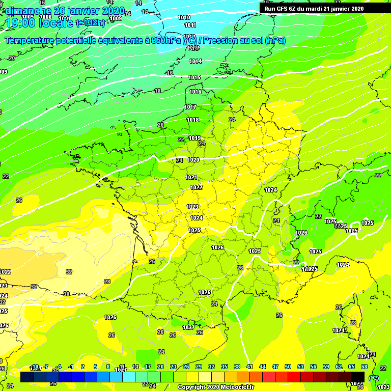 Modele GFS - Carte prvisions 