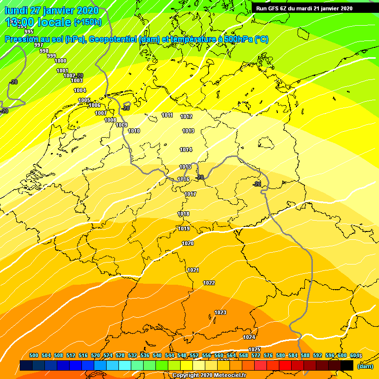 Modele GFS - Carte prvisions 