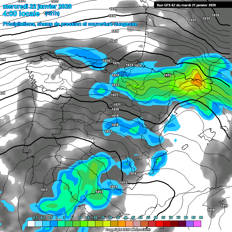 Modele GFS - Carte prvisions 