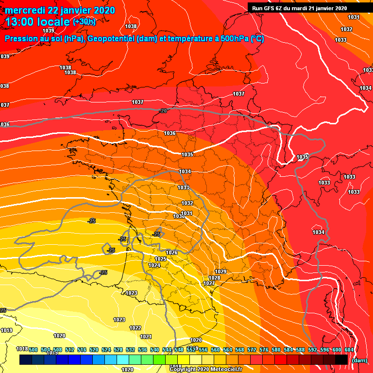 Modele GFS - Carte prvisions 