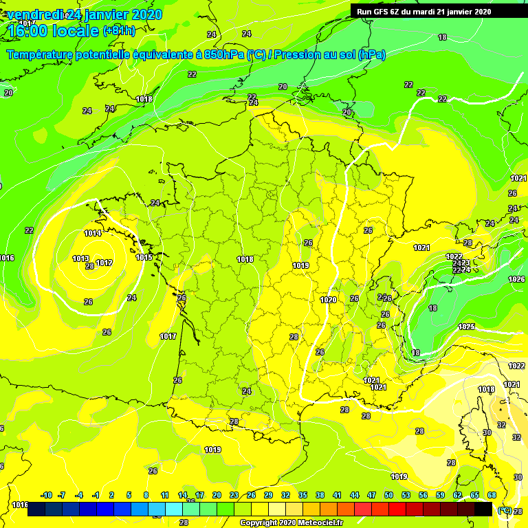 Modele GFS - Carte prvisions 