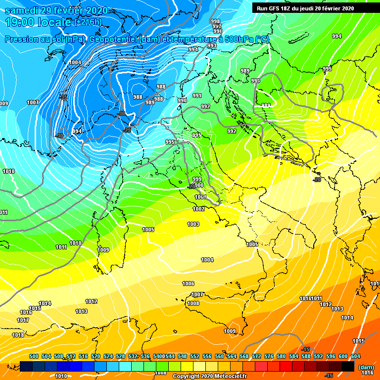 Modele GFS - Carte prvisions 