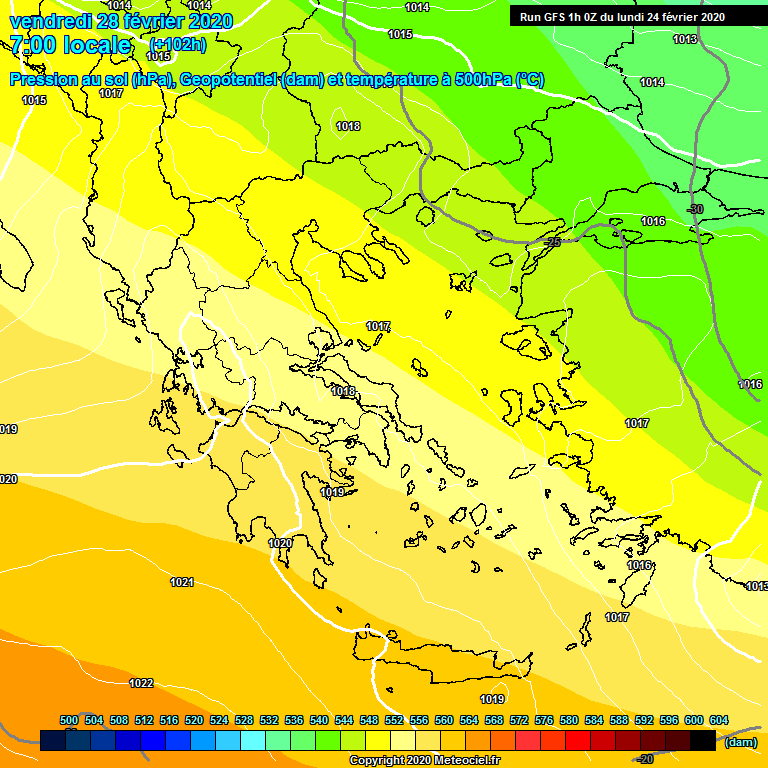 Modele GFS - Carte prvisions 