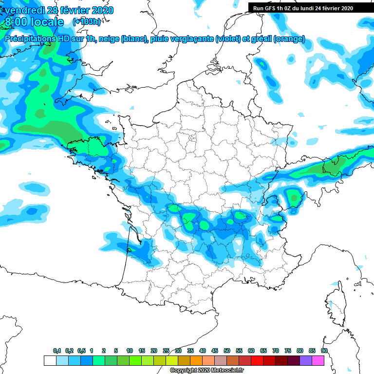 Modele GFS - Carte prvisions 