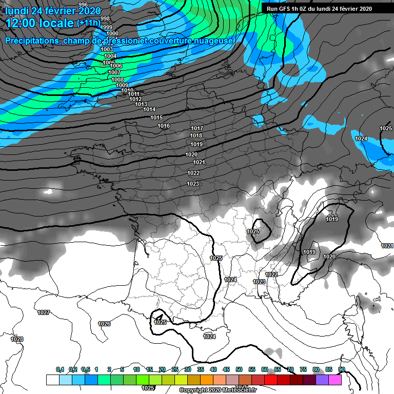 Modele GFS - Carte prvisions 