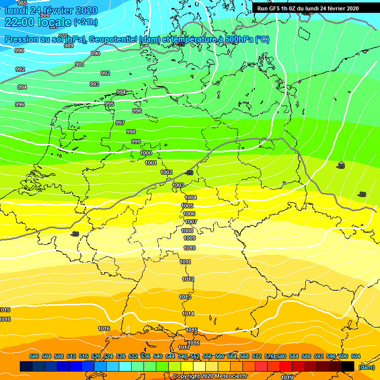 Modele GFS - Carte prvisions 