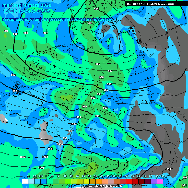 Modele GFS - Carte prvisions 