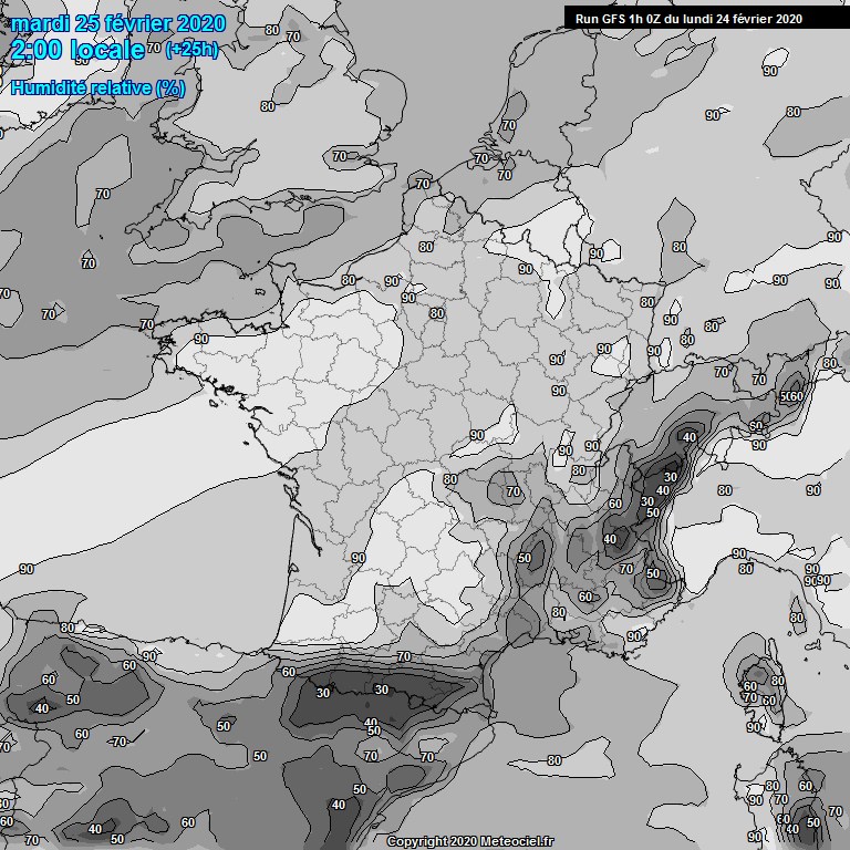 Modele GFS - Carte prvisions 