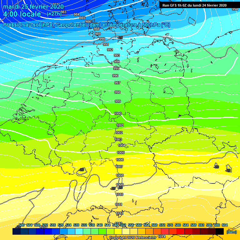 Modele GFS - Carte prvisions 