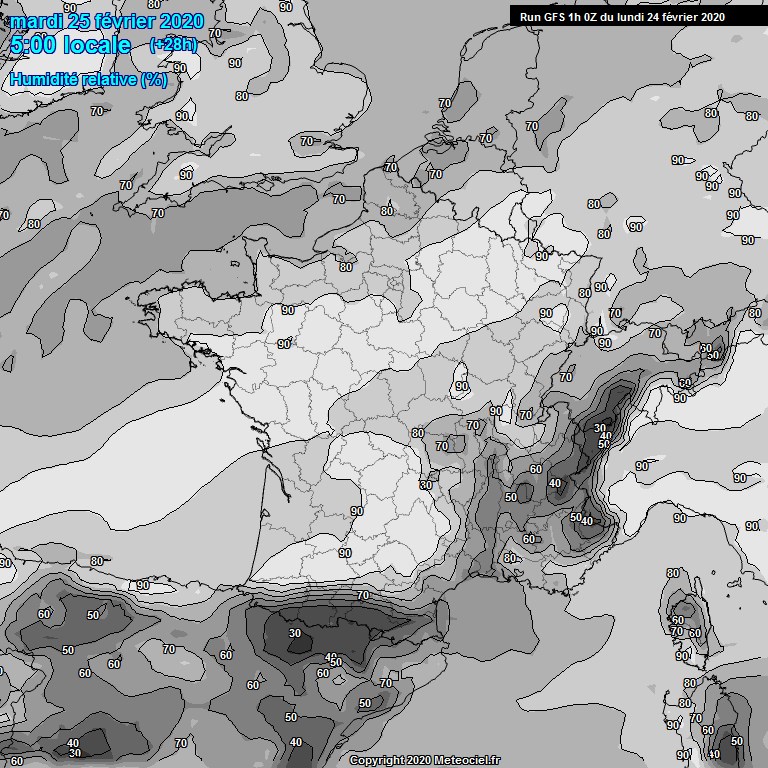 Modele GFS - Carte prvisions 