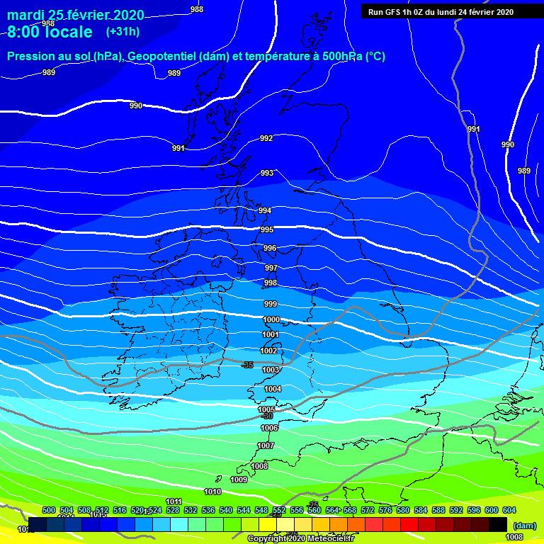 Modele GFS - Carte prvisions 