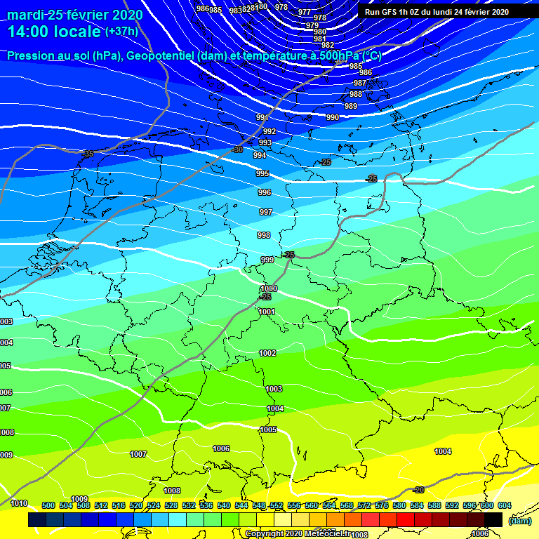 Modele GFS - Carte prvisions 