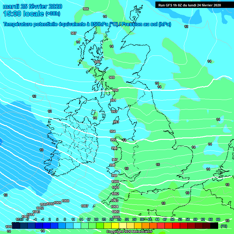 Modele GFS - Carte prvisions 