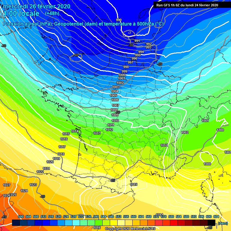 Modele GFS - Carte prvisions 