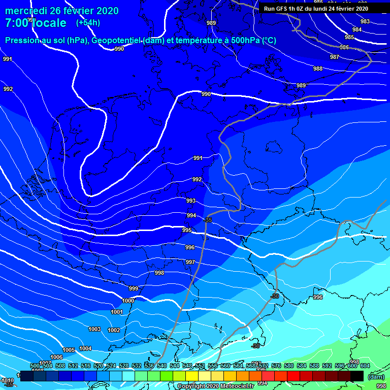 Modele GFS - Carte prvisions 