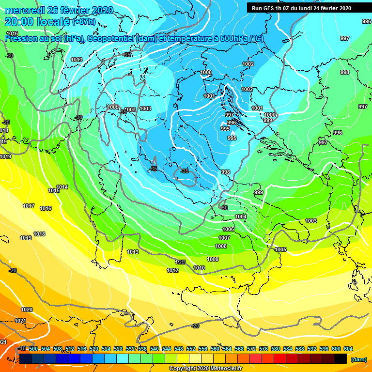 Modele GFS - Carte prvisions 