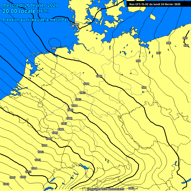 Modele GFS - Carte prvisions 