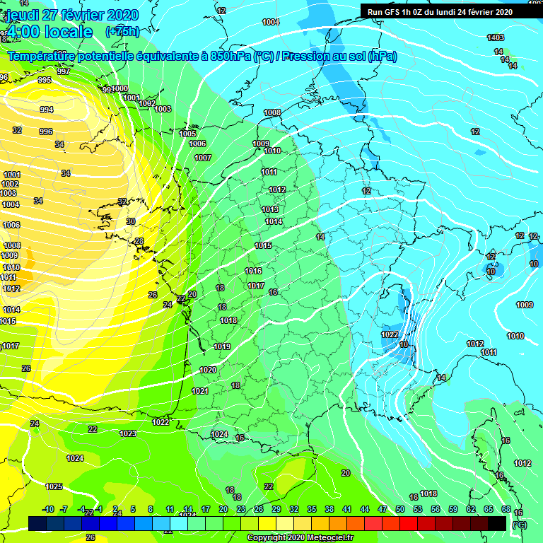 Modele GFS - Carte prvisions 