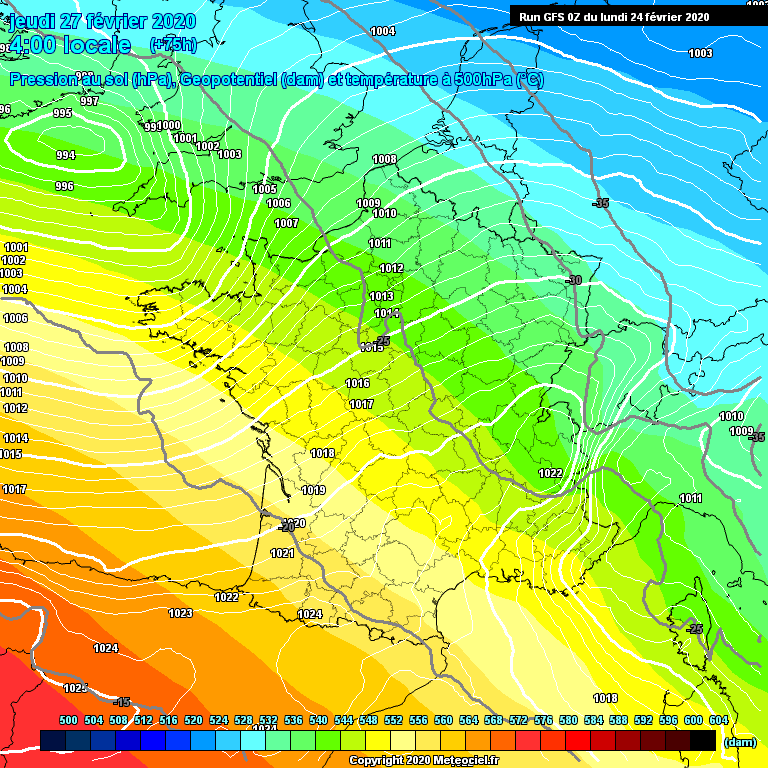 Modele GFS - Carte prvisions 