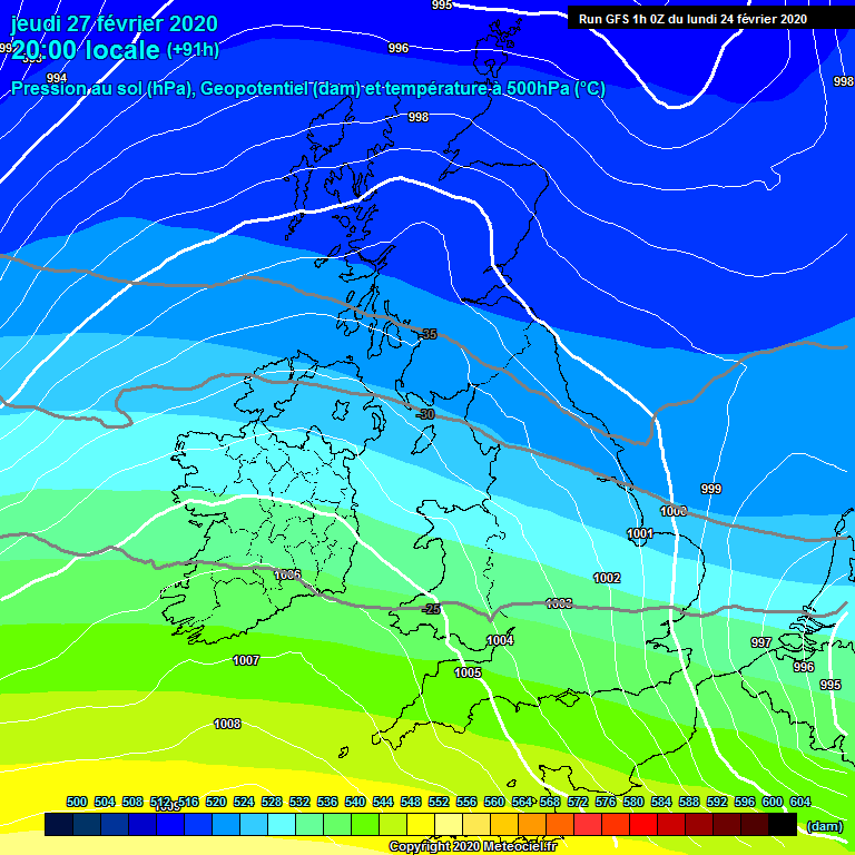 Modele GFS - Carte prvisions 