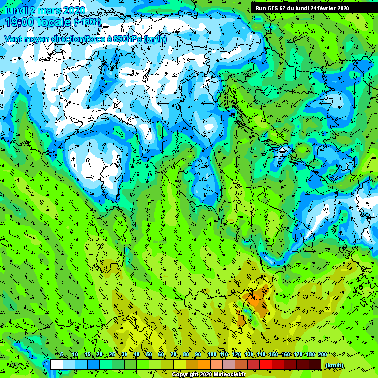 Modele GFS - Carte prvisions 