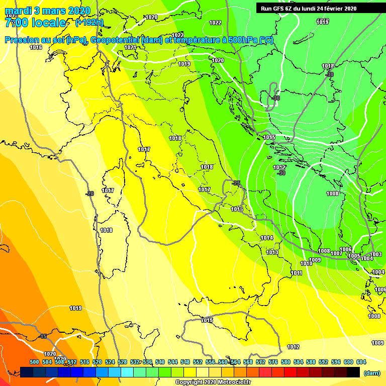 Modele GFS - Carte prvisions 