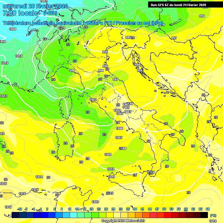 Modele GFS - Carte prvisions 