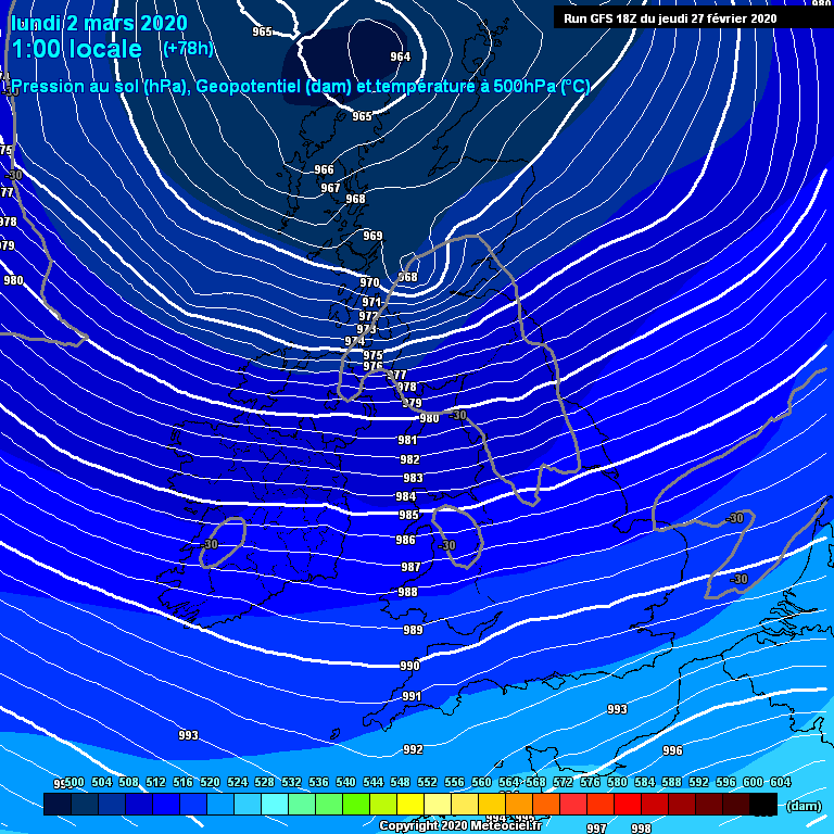 Modele GFS - Carte prvisions 