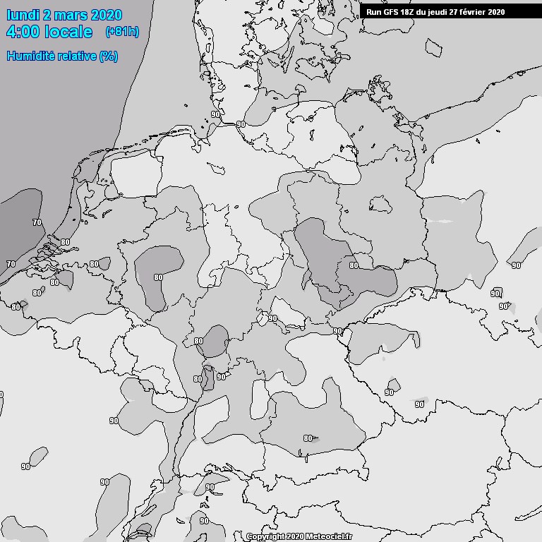 Modele GFS - Carte prvisions 