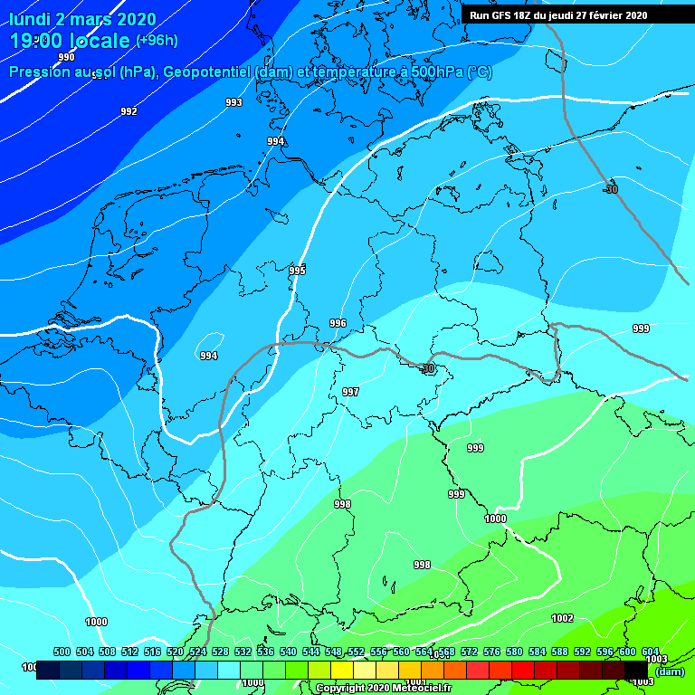 Modele GFS - Carte prvisions 