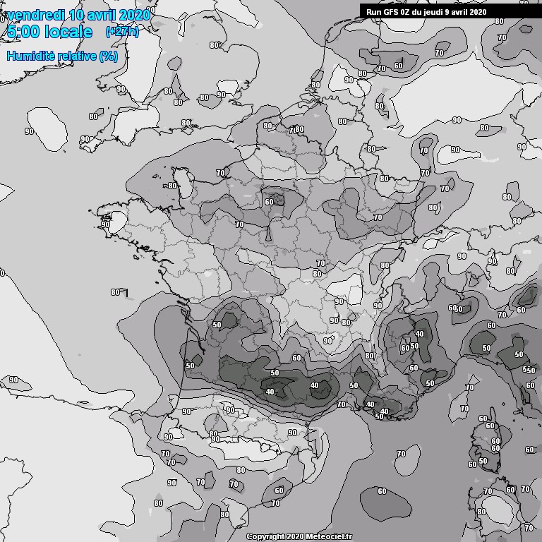 Modele GFS - Carte prvisions 