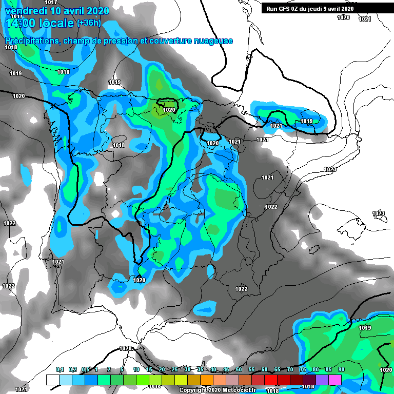 Modele GFS - Carte prvisions 