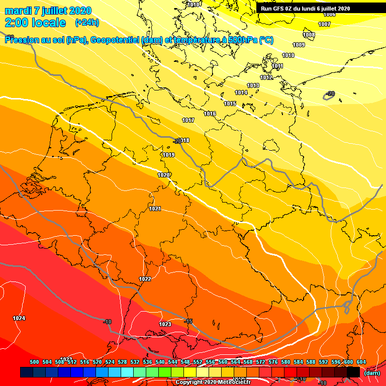 Modele GFS - Carte prvisions 