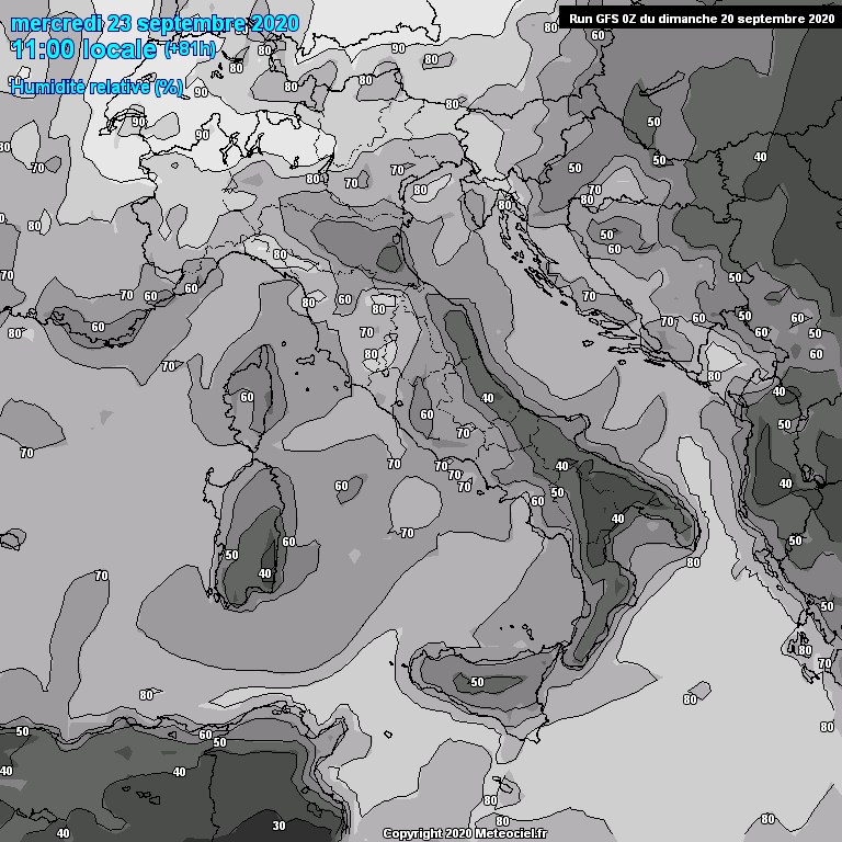 Modele GFS - Carte prvisions 