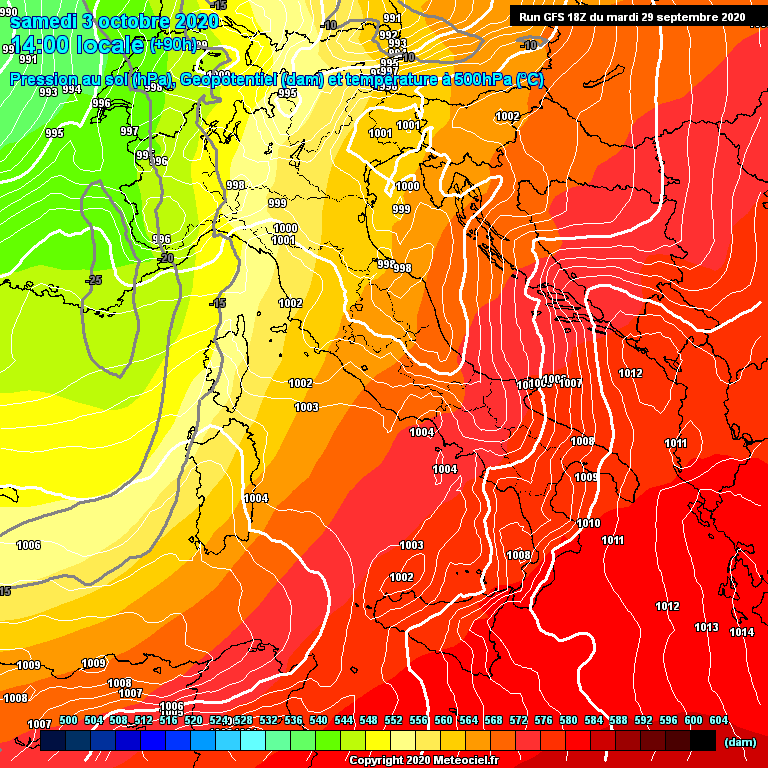 Modele GFS - Carte prvisions 