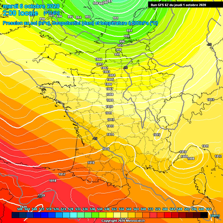 Modele GFS - Carte prvisions 