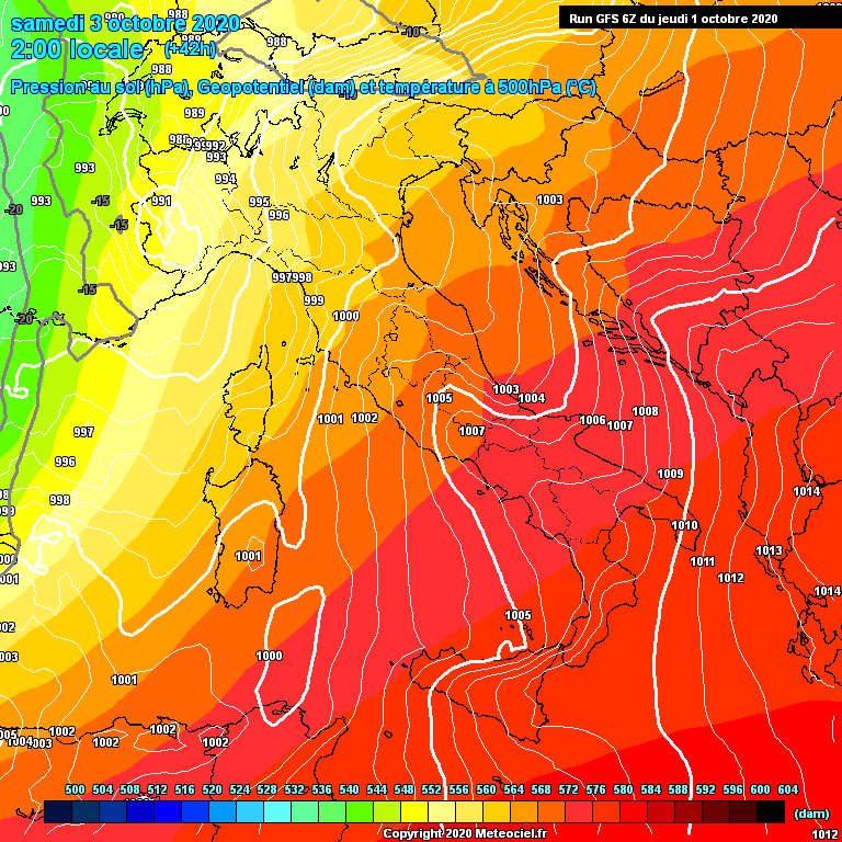 Modele GFS - Carte prvisions 