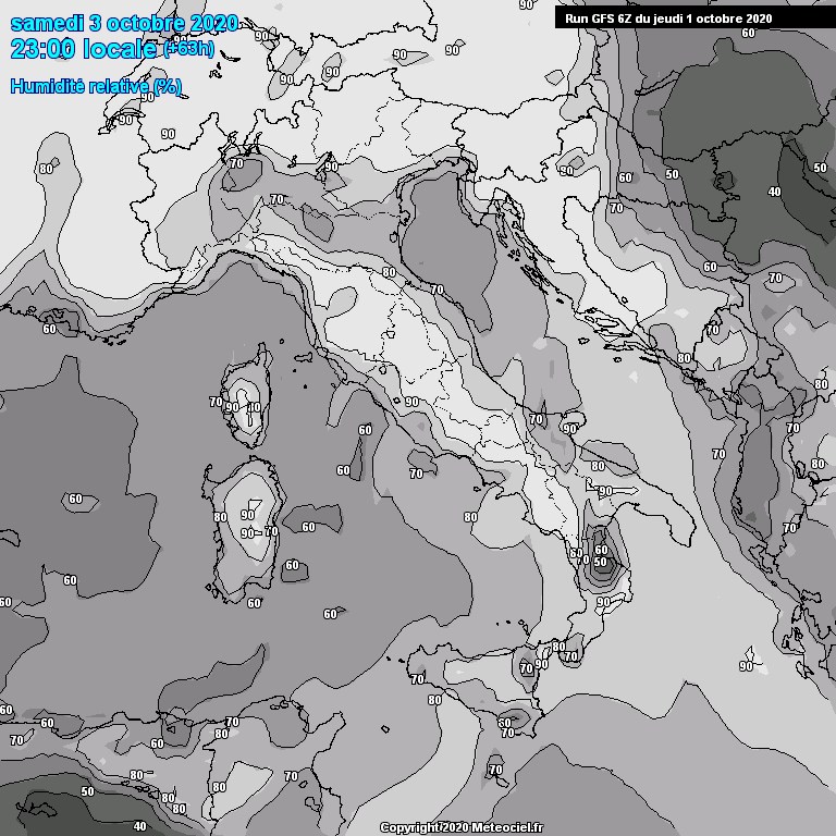 Modele GFS - Carte prvisions 