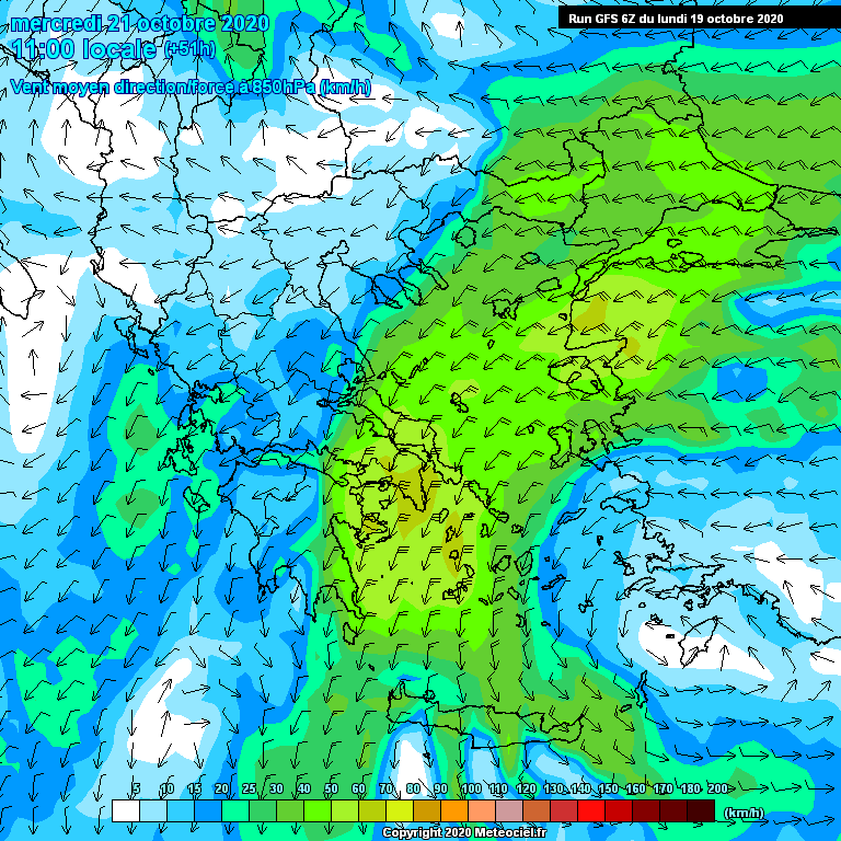 Modele GFS - Carte prvisions 