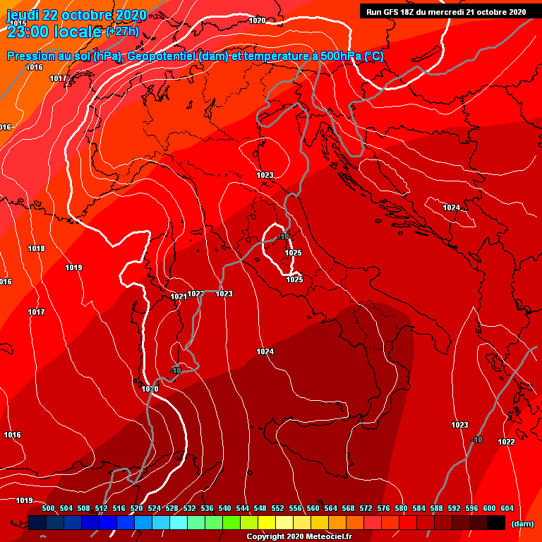 Modele GFS - Carte prvisions 