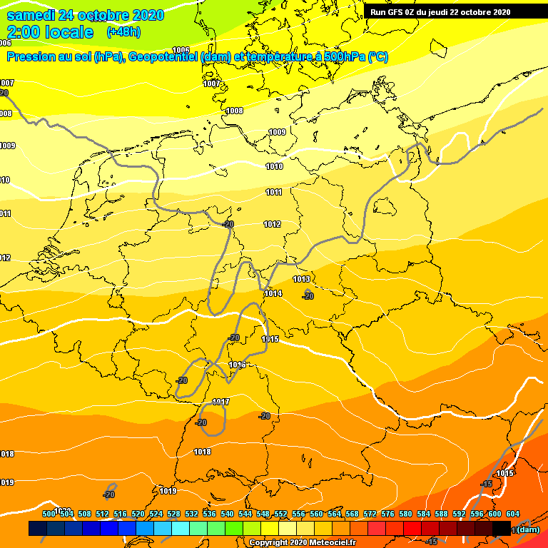 Modele GFS - Carte prvisions 