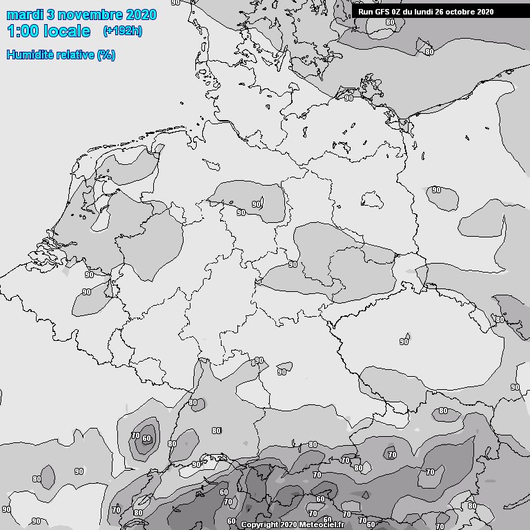 Modele GFS - Carte prvisions 