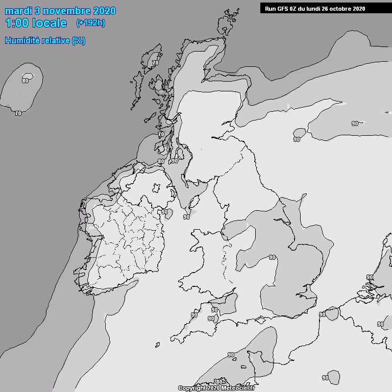 Modele GFS - Carte prvisions 