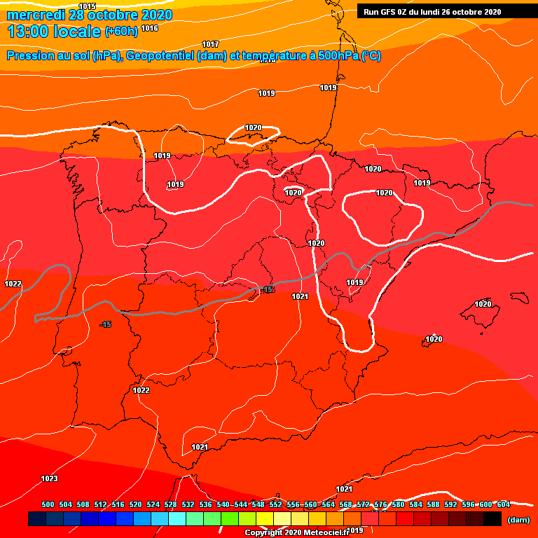 Modele GFS - Carte prvisions 