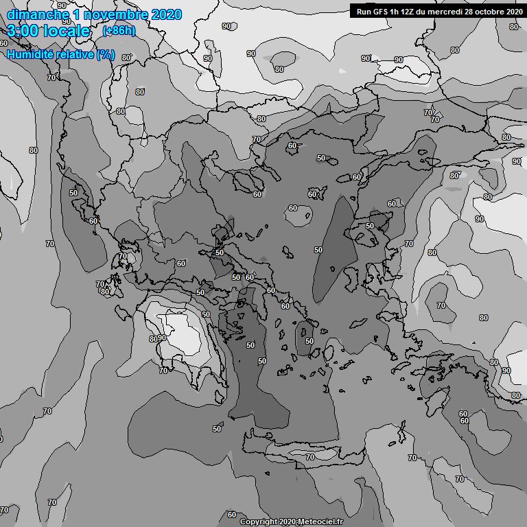 Modele GFS - Carte prvisions 