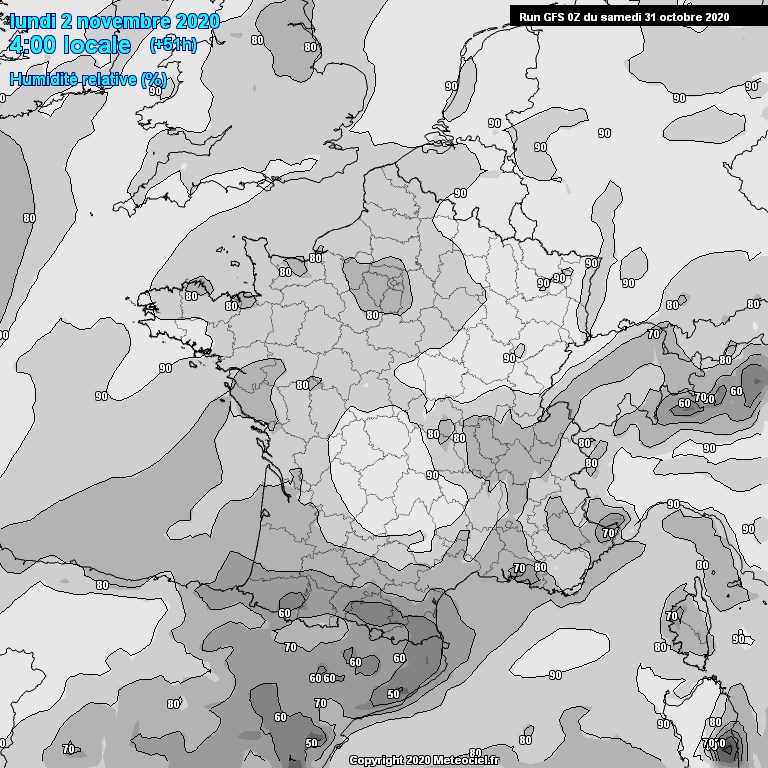 Modele GFS - Carte prvisions 