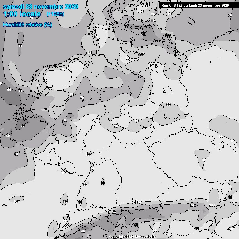 Modele GFS - Carte prvisions 